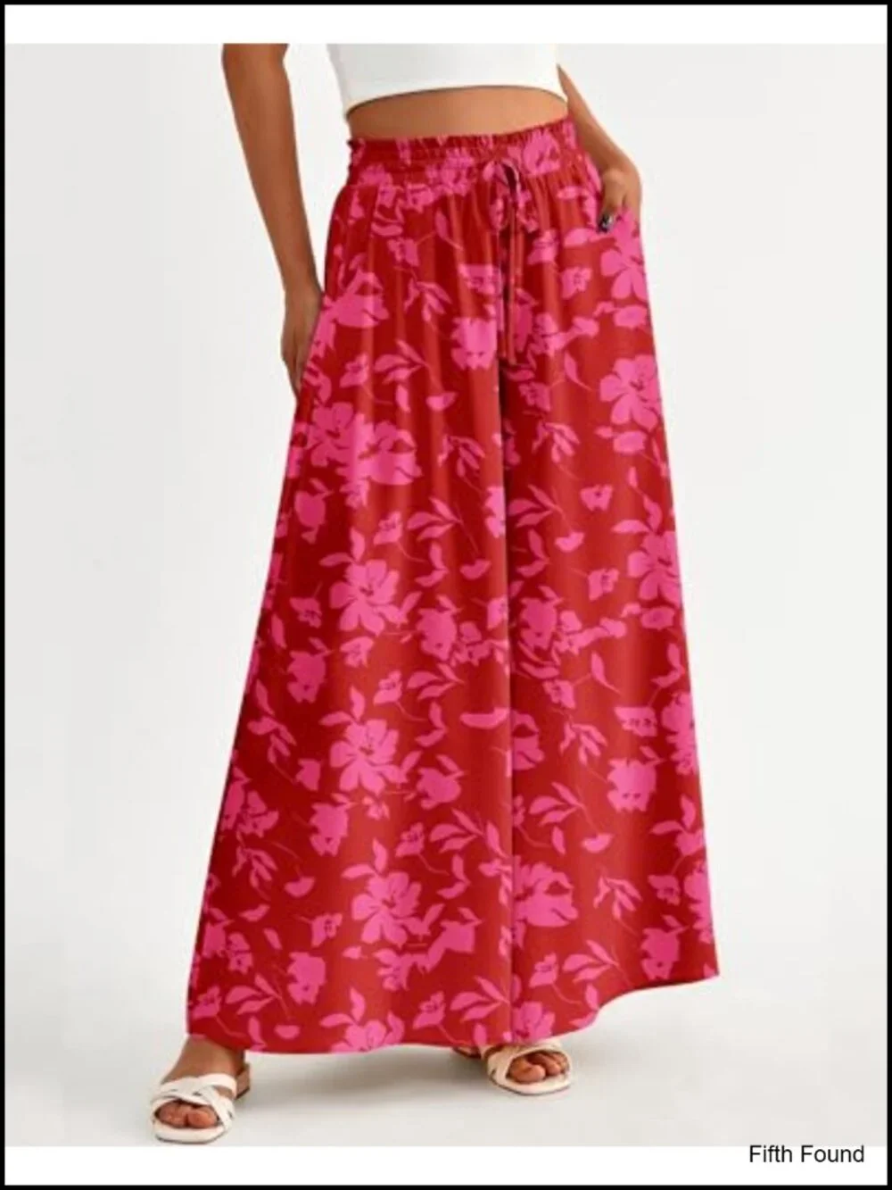 Wide Leg High Waisted Flowy Palazzo Pants with Pockets
